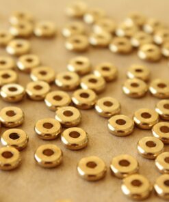 30 pc. Raw Brass Round Saucer Spacer Beads, 5mm in diameter | FI-644