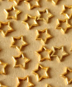 25 pc. Gold Star Shaped Open Backed Bezel Link, 9.5mm by 9mm | FI-672
