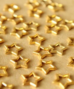 25 pc. Gold Star Shaped Open Backed Bezel Link, 9.5mm by 9mm | FI-672