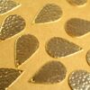 6 pc. Gold Plated Hammered Teardrop Charms, 22mm by 14mm | FI-585