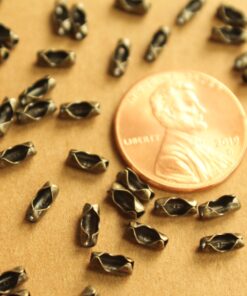 50 pc. Antique Bronze Brass Ball Chain Connectors, 5mm by 2mm | FI-593