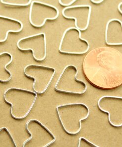 50 pc. Silver Plated Heart Links: 16mm by 11mm | FI-600