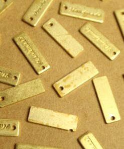 10 pc. Raw Brass "Handmade" Flat Bar Charms: 17mm by 5.5mm | FI-610