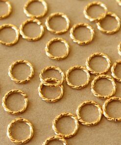 25 pc. 8mm 18k Gold Plated Twisted Open Linking Rings, 18 gauge | FI-675