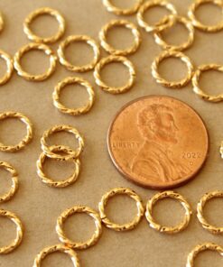 25 pc. 8mm 18k Gold Plated Twisted Open Linking Rings, 18 gauge | FI-675