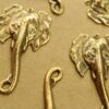 2 pc. Antique Brass Plated Elephant Head Charms: 49mm by 29mm - made in USA | AB-290
