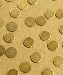 9 pc. Tiny Antique Brass Plated Circles: 7.5mm diameter - made in USA | AB-276