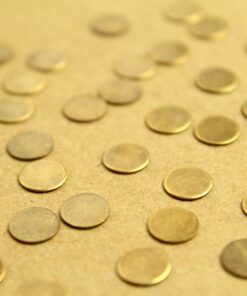 9 pc. Tiny Antique Brass Plated Circles: 7.5mm diameter - made in USA | AB-276
