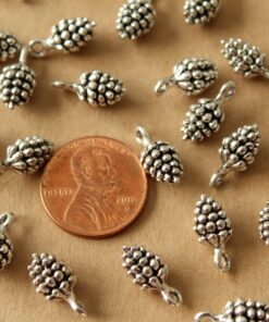 25 pc. Antique Silver Pinecone Charms, 13mm x 7mm | TMP-020