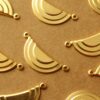 2 pc. Gold Plated Brass Geometric Layered Half Circle Charms: 27mm by 10mm - made in USA | GLD-029