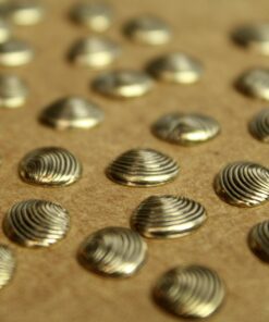 9 pc. Tiny Antique Brass Plated Clam Shells: 10mm by 8.5mm - made in USA | AB-312