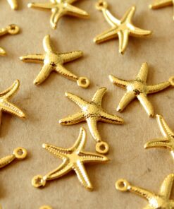 6 pc. Gold Plated Starfish Charms, 22mm x 20.5mm | MIS-217*