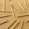 10 pc. 18k Gold Plated Brass Bar Links with Two Holes: 30mm by 2mm - made in USA | FI-073*