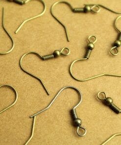 100 pc. Antique Bronze Plated Fishhook Earwires 18mm long, Nickel Free Lead Free Cadmium Free | FI-544