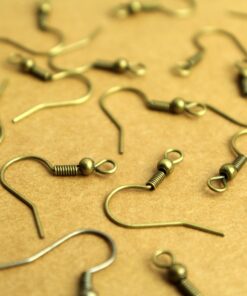 100 pc. Antique Bronze Plated Fishhook Earwires 18mm long, Nickel Free Lead Free Cadmium Free | FI-544