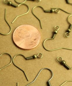 100 pc. Antique Bronze Plated Fishhook Earwires 18mm long, Nickel Free Lead Free Cadmium Free | FI-544