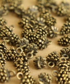 50 pc. Antique Brass Pine Cone Charms, 9mm x 14mm | MIS-373