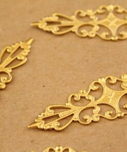 5 pc. Raw Brass Filigree Stampings, 16mm by 55mm | TMP-021