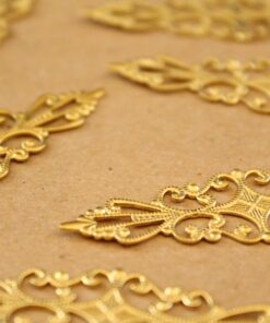 5 pc. Raw Brass Filigree Stampings, 16mm by 55mm | TMP-021