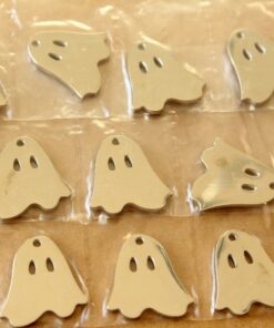 3 pc. Stainless Steel Ghost Charms: 17mm by 16.5mm - Spooky Scary Halloween Ghoul Spector Ghost Hunting | MIS-490