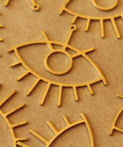 3 pc. Raw Brass Eye Charms: 38.5mm by 41.5mm | MIS-400