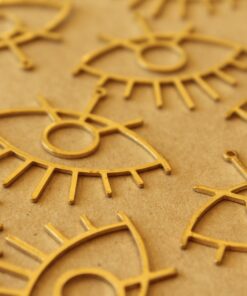 3 pc. Raw Brass Eye Charms: 38.5mm by 41.5mm | MIS-400