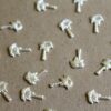 20 pc. Tiny Silver Plated Brass Palm Tree Stampings: 10mm by 7mm - made in USA | SI-027