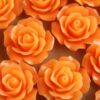 CLOSEOUT - 20 pc. Translucent Apricot Crisp Petal Rose Cabochons 18mm | RES-056