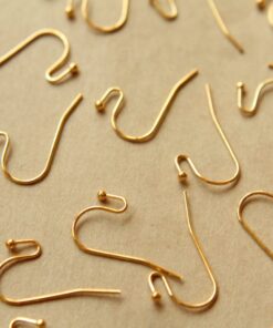 50 pc. Gold Plated Ball End Earwires 22mm long | FI-198