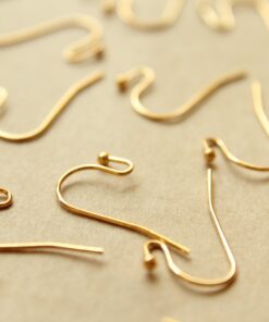 50 pc. Gold Plated Ball End Earwires 22mm long | FI-198