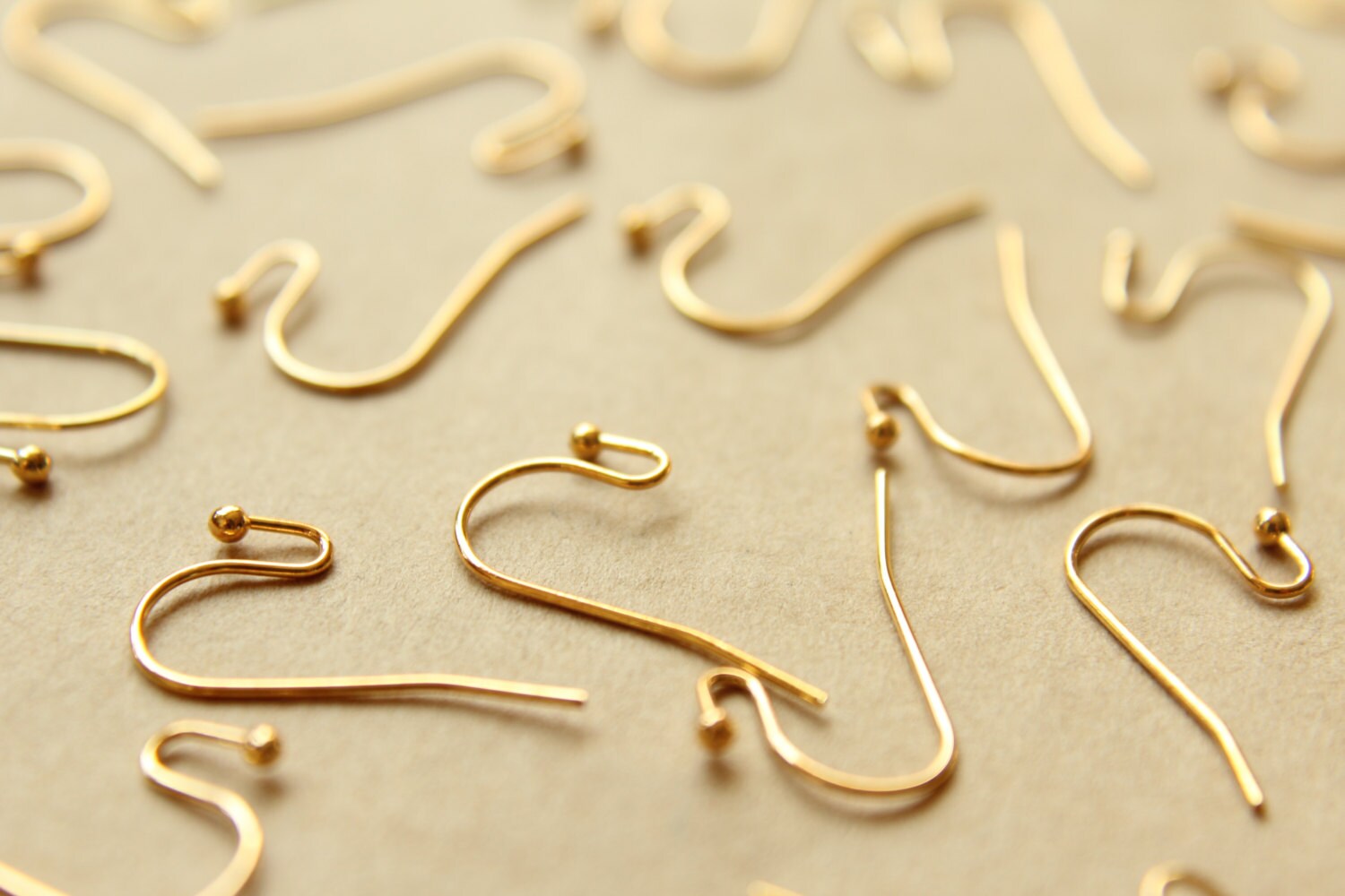 50 pc. Gold Plated Ball End Earwires 22mm long | FI-198