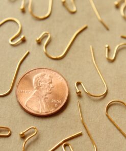50 pc. Gold Plated Ball End Earwires 22mm long | FI-198