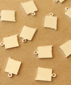 6 pc. Silver Plated Brass New Mexico State Charms / Blanks: 8mm by 12.5mm - made in USA | SI-058*