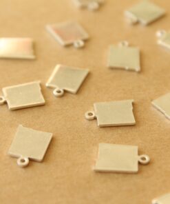 6 pc. Silver Plated Brass New Mexico State Charms / Blanks: 8mm by 12.5mm - made in USA | SI-058*