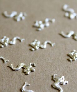 4 pc. Tiny Silver Plated Brass Mermaids: 13mm by 8mm - made in USA | SI-049