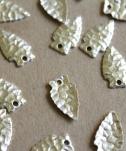 2 pc. Silver Plated Brass Arrowheads: 19mm by 11mm - made in USA | SI-053