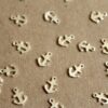 20 pc. Tiny Silver Plated Brass Anchor Charms: 8mm by 6mm - made in USA | SI-110