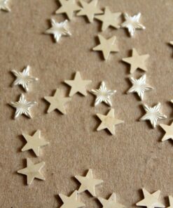 10 pc. Tiny Silver Plated Brass Textured Stars: 6.5mm diameter - made in USA | SI-109