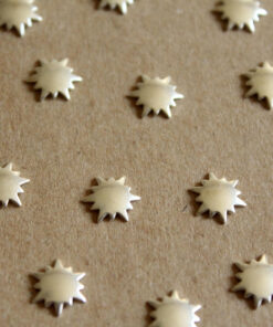 16 pc. Tiny Silver Plated Brass Sunbursts : 9mm - made in USA | SI-113