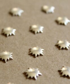 16 pc. Tiny Silver Plated Brass Sunbursts : 9mm - made in USA | SI-113