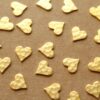 10 pc. Gold Plated Brass Hammered Heart: 8mm by 8mm - made in USA | GLD-044
