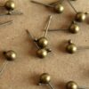 10 pc. Antique bronze ball end earring posts | FI-052