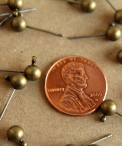 10 pc. Antique bronze ball end earring posts | FI-052