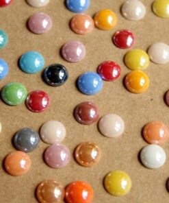 100 pc. Multi Colored Round Porcelain Cabochons, 7 - 8mm diameter | MIS-080