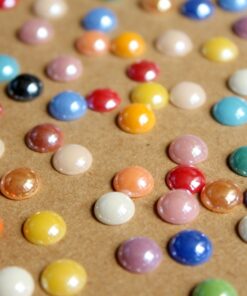 100 pc. Multi Colored Round Porcelain Cabochons, 7 - 8mm diameter | MIS-080
