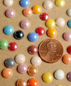 100 pc. Multi Colored Round Porcelain Cabochons, 7 - 8mm diameter | MIS-080
