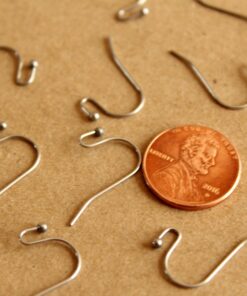 50 pc. Stainless Steel Ball End Earwires 22mm long | FI-375
