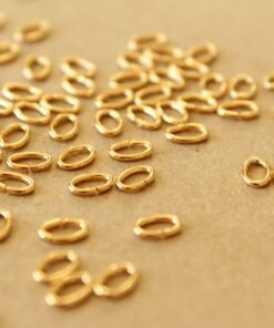 50 pc. 6mm by 4mm Oval 18k Plated Gold Stainless Steel Open Jumprings, 18 gauge | FI-630