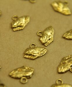 14 pc. Tiny Raw Brass Frog Charms: 9mm by 7mm - made in USA | RB-459