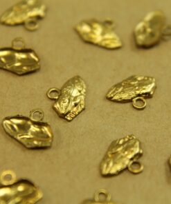 14 pc. Tiny Raw Brass Frog Charms: 9mm by 7mm - made in USA | RB-459